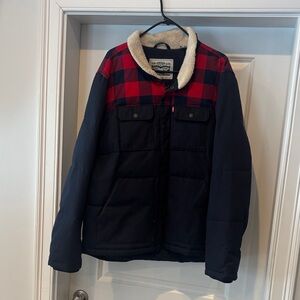 Men's Red and Black Checkered Jacket